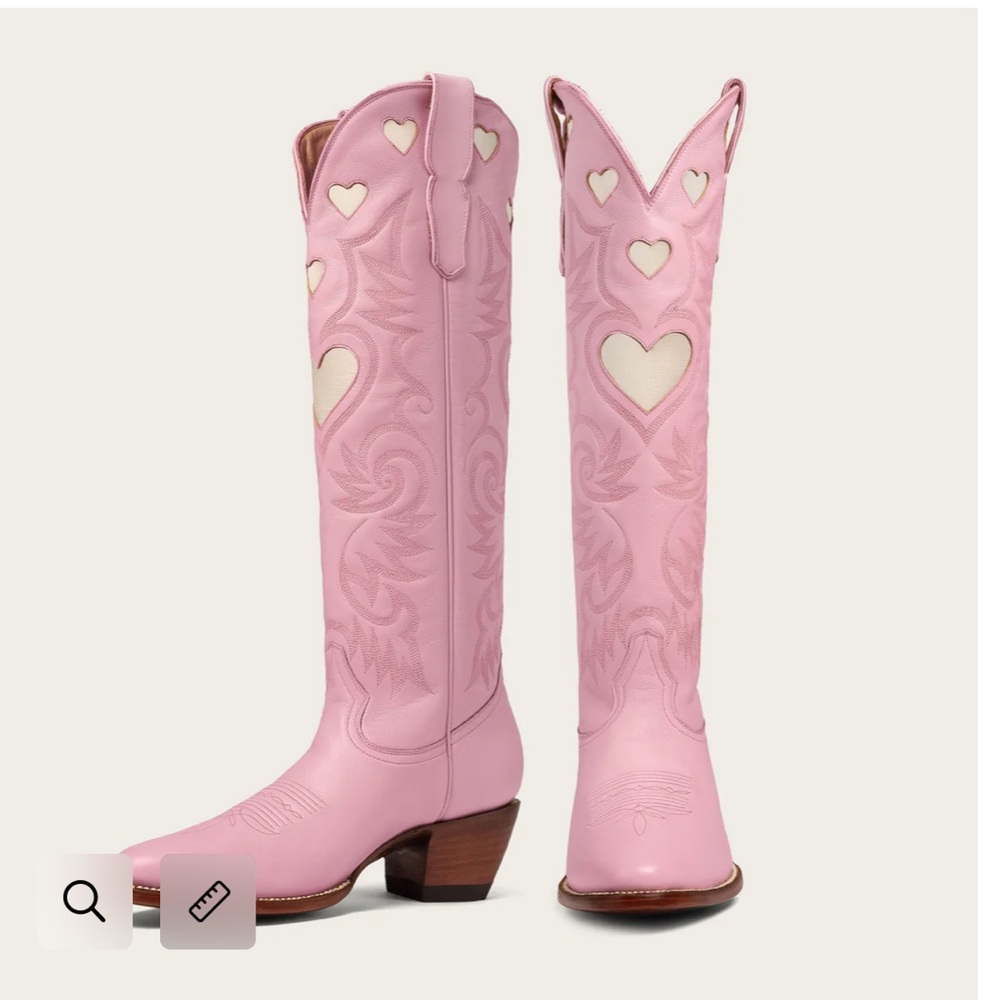 City Boots Pink & Bone Heart boots